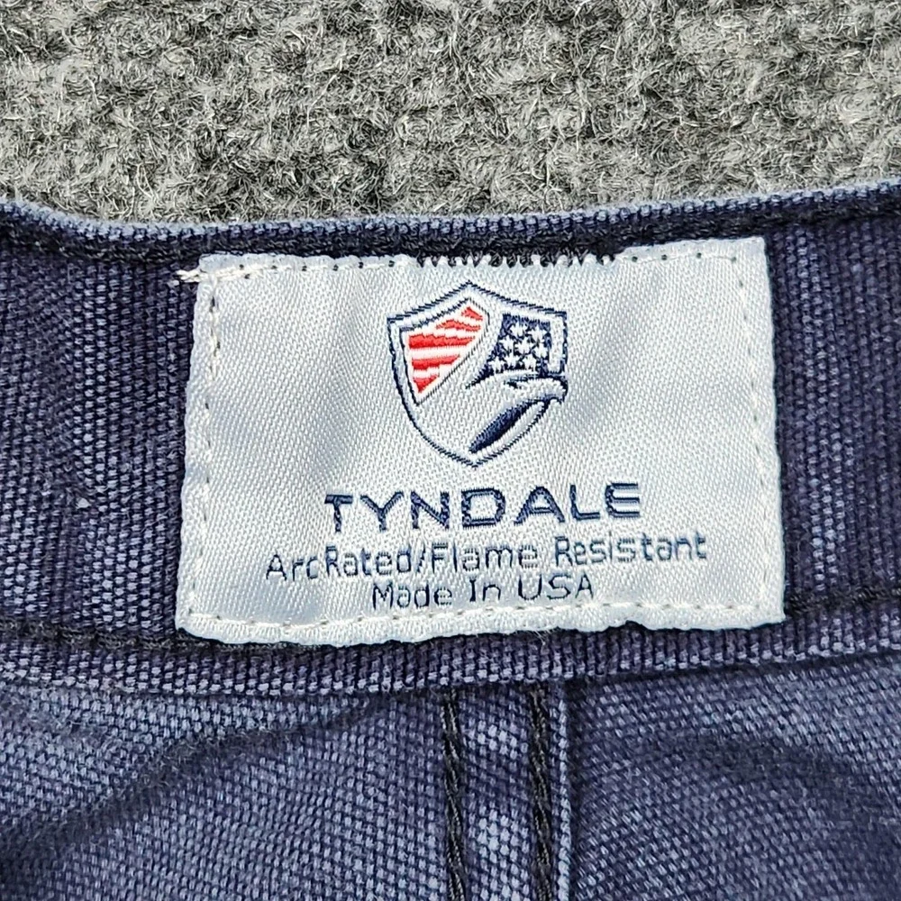 Tyndale‎ Pants Mens 30x30 Blue FR Cargo Canvas Workwear Flame Resistant Made USA